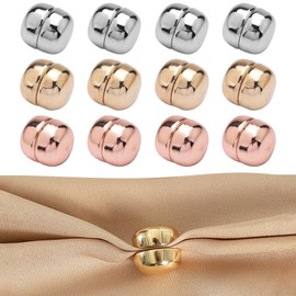 HTTDSLF 12 Pairs Hijab Magnets, Hijab Magnetic Pins Set, Pins No Hole Pins, Multi-Purpose Hijab Needles, Round Scarf Clip Magnets, Multi-Purpose Magnetic Brooch for Women Clothing