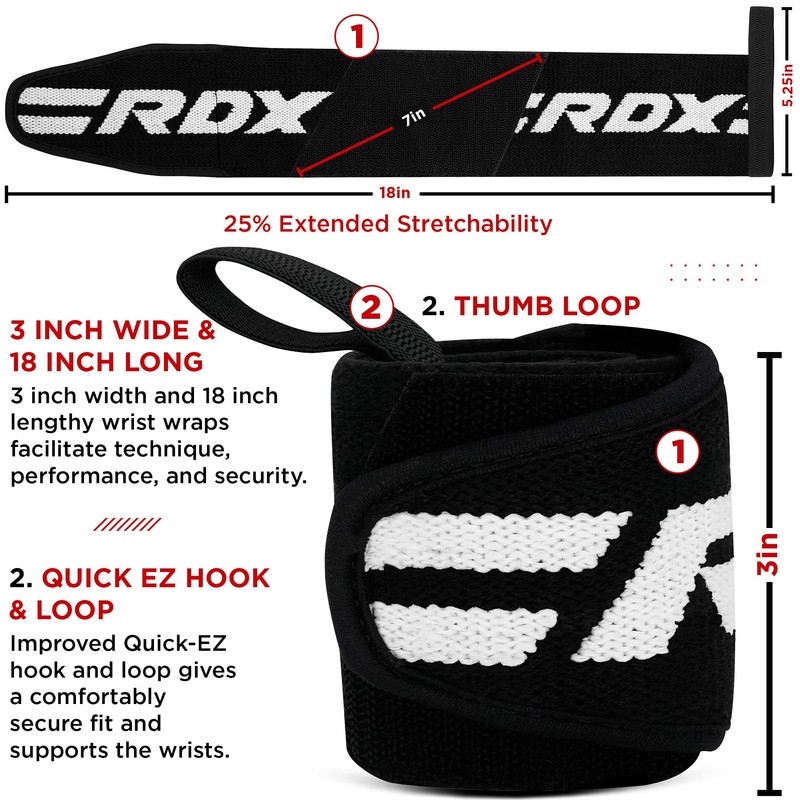 RDX Wrist Wraps for Gym Strength Training Weight Lifting Fitness