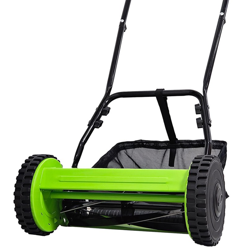 EAGWON 14-Inch 5-Blade Manual Push Reel Lawn Mower Cordless, with