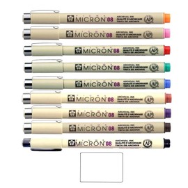 PIGMA MICRON Sakura 08 - Set of 9 Colours, Set of 9 Fineliners and 1 Card