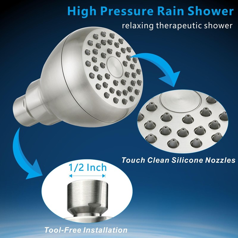 Nuodan High Pressure Shower Head - Powerful Bathroom Pressure Boosting