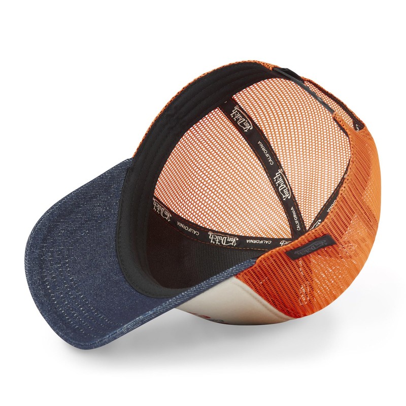 Von Dutch Unisex Adjustable Trucker Crew Cap Orange/Black/Navy One Size,