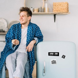 Fridge Magnets Set of 8 in Black and White for Men Humour Life