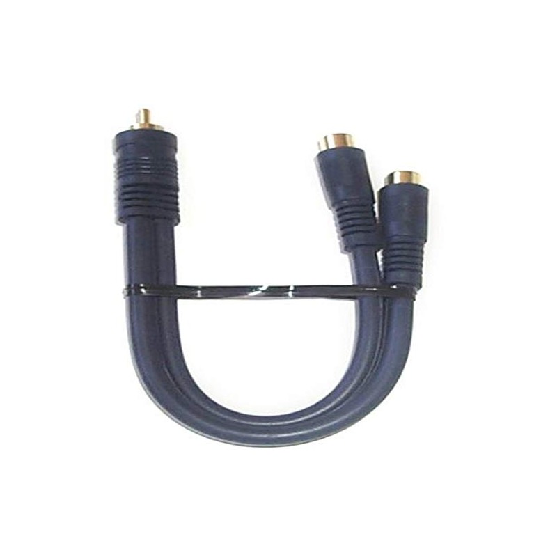 Black Point Products BA-140 Gold 6-Inch RCA Plug to 2-RCA