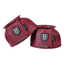 Harrison Howard Rubber Bell Boots Leather Touch-Close Overreach Boots Hoof Protection for Horses Sold in Pairs Violet L