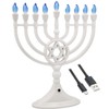 The Dreidel Company Traditional LED Electric White Hanukkah Menorah -