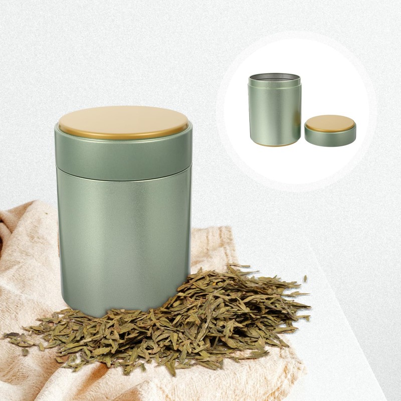 Housoutil 2pcs Tinplate Tea Stainless Steel Containers with Lids Odor