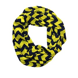 Yellow & Navy Chevron Infinity Scarf