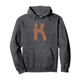 Creative Bold Leather Letter K - Design - Alphabet - Marker Pullover Hoodie