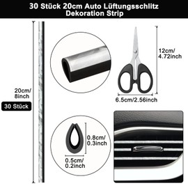 Ysimple 30 Flexible Car Air Vent Decoration Strip - Cuttable Silver Car Styling Trim Ventilation Grille Interior Strips, Car Accessories Interior for Ventilation Openings (Silver)