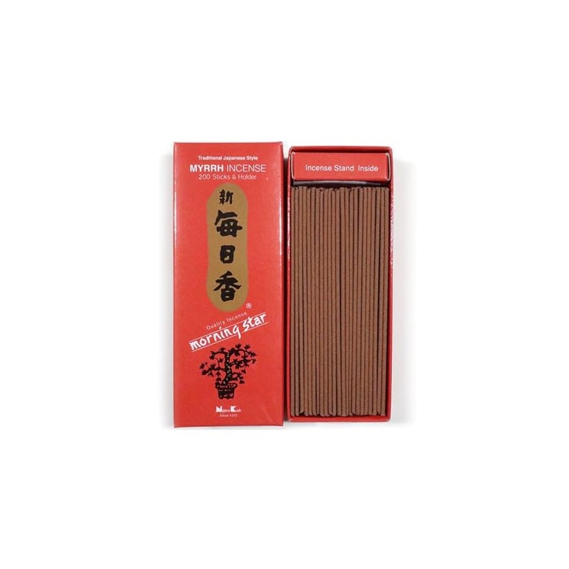 Morning Star Japanese Incense Sticks 200 Sticks & Holder (Myrrh)