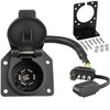 Oyviny 4-Pin to 7-Way Round Blade Trailer Adapter W/Mounting Bracket,