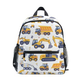 Construction Truck Car Toddler Backpack for Boys Kids Backpack Preschool Kindergarten Bookbag Girls Rucksack School Bag 12 Inch