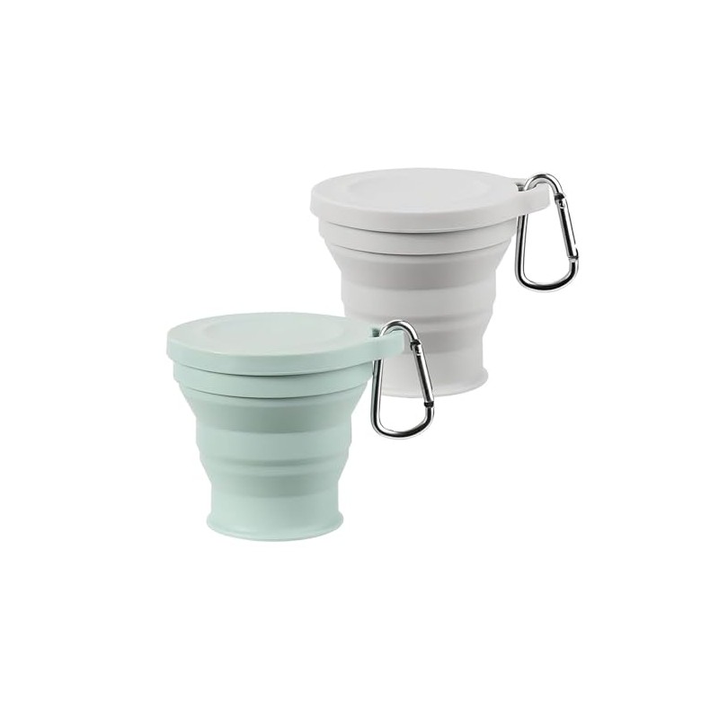 折り畳みコップ 2個入 180ml 多機能 折りたたみコップ 蓋 耐熱 キャンプ 携帯に便利 おしゃれ