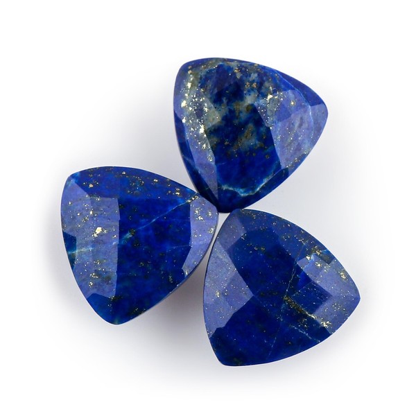 CRYSTALIS (3pcs) Natural Lapis-Lazuli, Facet-Cones Loose Gemstone, Wholesale Bulk Cabochons,