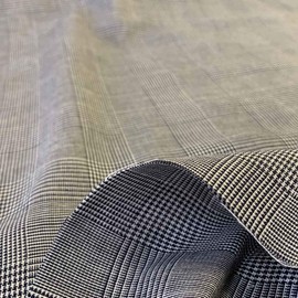 Fujin Club Double Gauze, Yarn-Dyed Plaid, 42.5 inches (108 cm) Wide, 100% Cotton, Mono Tone Glen Plaid, 3.3 ft (1 m)