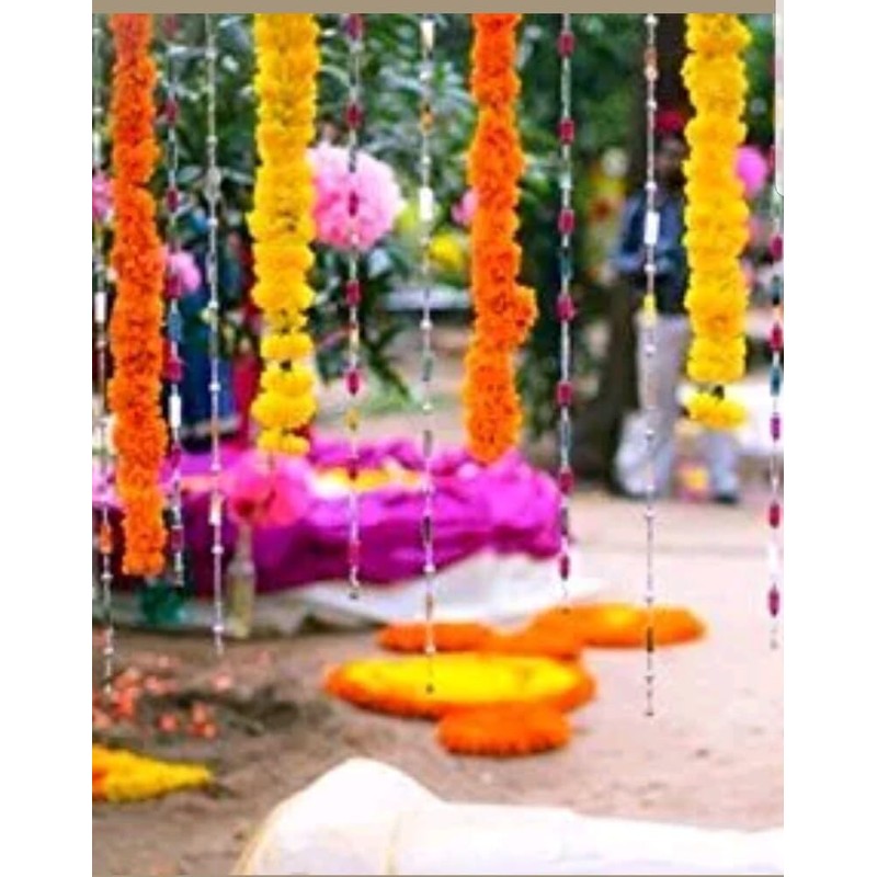 Estationeryhouse 5 feet long mixed Marigold Garlands artificial flower, wedding,