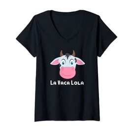 Women's La Vaca Lola V-Neck T-Shirt, black