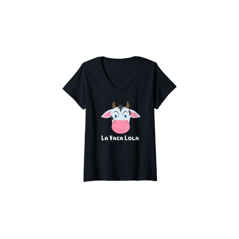 Women's La Vaca Lola V-Neck T-Shirt, black