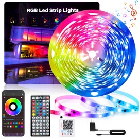 NBBUFF 50FT LED Lights for Bedroom 450LEDs Super Bright RGB LED Strips Lights with Remote and APP Control, Music Sync Color Changing LED Light Strip, Tape Lights for Living Room, Gaming Accessories
