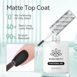 Born Pretty Matte Top Coat Gel U V 15ML - Matte Finish U V Nagellack No Wipe Top Coat Überlack für Lang Anhaltende Gel-Nagelkunst DIY