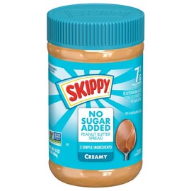 SKIPPY No Sugar Added Peanut Butter Spread 16oz (6)