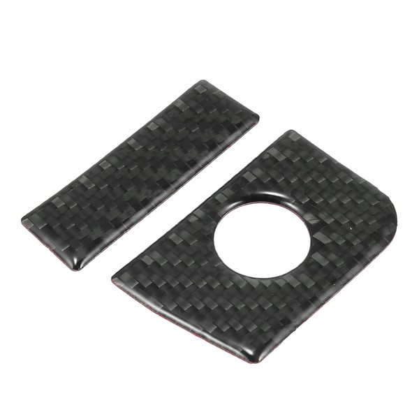 X AUTOHAUX 2pcs Carbon Fiber Armrest Storage Box Cover Interior
