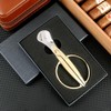 KEENSUN Cigar Scissors Cutter, Stainless Steel Guillotine Double Blade Straight
