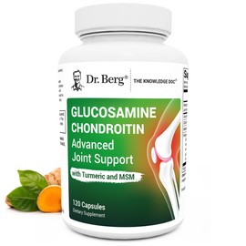 Dr. Berg Glucosamine Chondroitin MSM Turmeric & Boswellia - Advanced Joint Support Supplement with 1500 mg Glucosamine Sulfate - Includes 120 Capsules