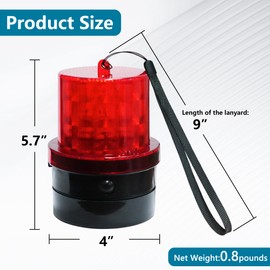 ELLUMIN Red LED Flashing Strobe Warning Light with Light Control Switch& Magnetic Base for Vehicles Forklifts Trucks UTV, Emergency Beacon for Work Zones Clubs(Red, 1 Pack)