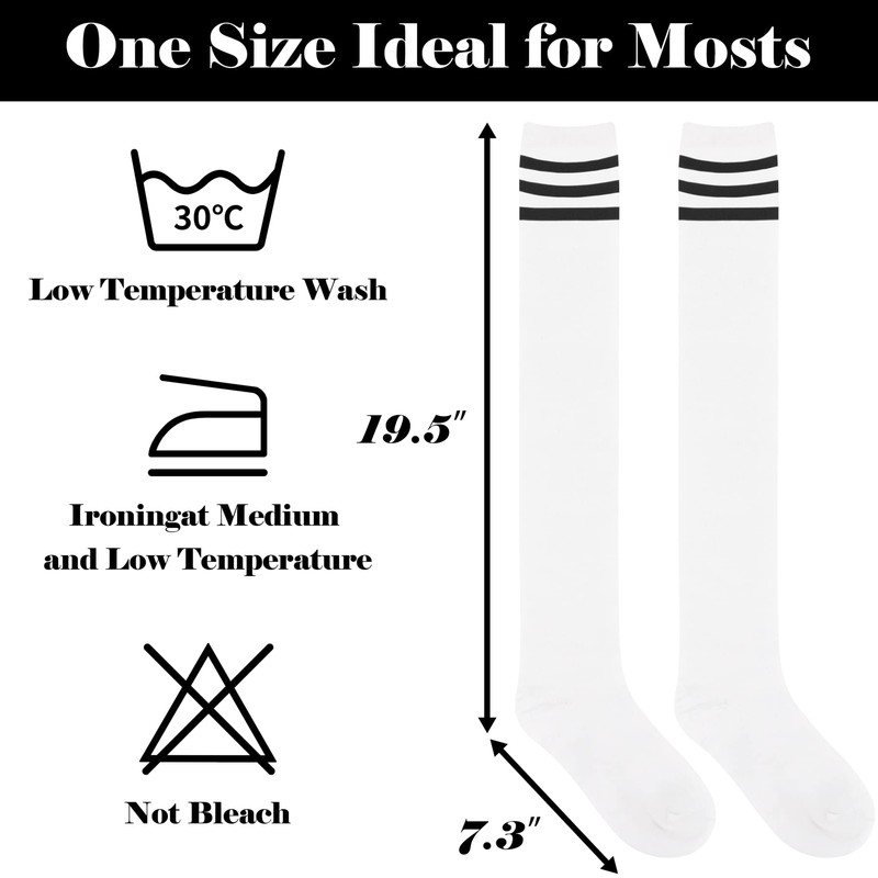 Long White Thigh High Socks for Women - Over the