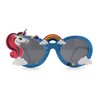 Womens Unicorn Rainbow Cloud Mod Oval Plastic Sunglasses Blue Glitter