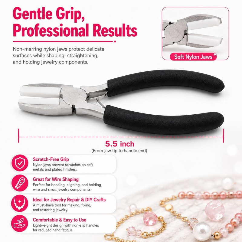 Nylon Jaw Pliers for Jewelry Making, Soft Jaw Pliers for