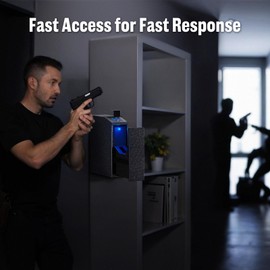 ADIMO Gun Safe for Handgun, Bedside Gun Safe, Gun Safe Accessories for Wall and Nightstand, 3-6 Digit Code, Silent Mode &LED Light for Quick Access, Pistol Hidden Gun Safe for Car/Truck/Bedside/Desk