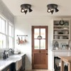 SEEBLEN 3-Light Industrial Directional Track Lighting, Adjustable Round Ceiling Spotlight,