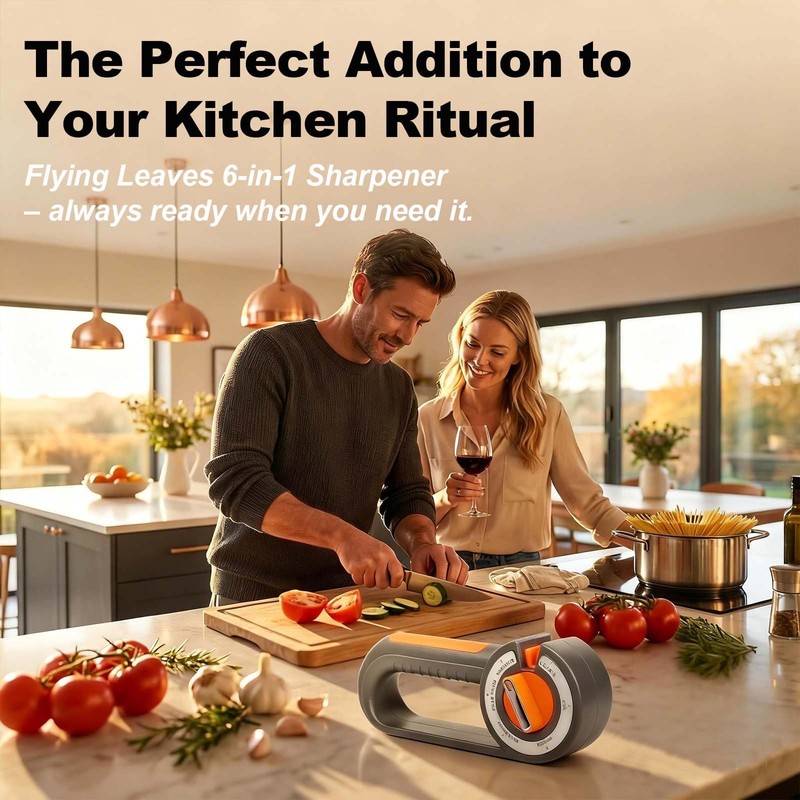 Flying Leaves 6-in-1 Knife Sharpener for Kitchen