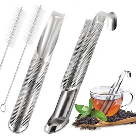 Paquete de 2 coladores de té infusor de té para té fino y suelto, infusor de té de acero inoxidable, difusor de té de malla fina de grado alimenticio