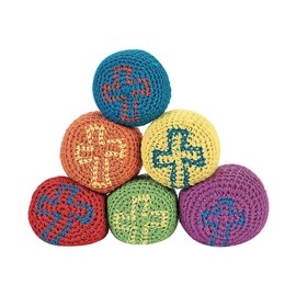 Fun Express Religious Cross Knitted Kick Balls (Set of 12) Sunday School and VBS Supplies