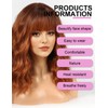 WOKESTAR Bob Wigs With Neat Fringe, Wavy Synthetic Wigs for
