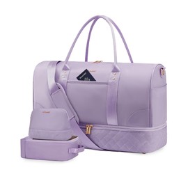 LOVEVOOK Travel Bag,Weekender Bag for Women Travel Duffle Bag with Shoe Compartment,Carry on Overnight Bag with Wet Pocket,Gym Yoga Duffel Bag,Hospital Bags for Labor and Delivery,3 Pcs Set