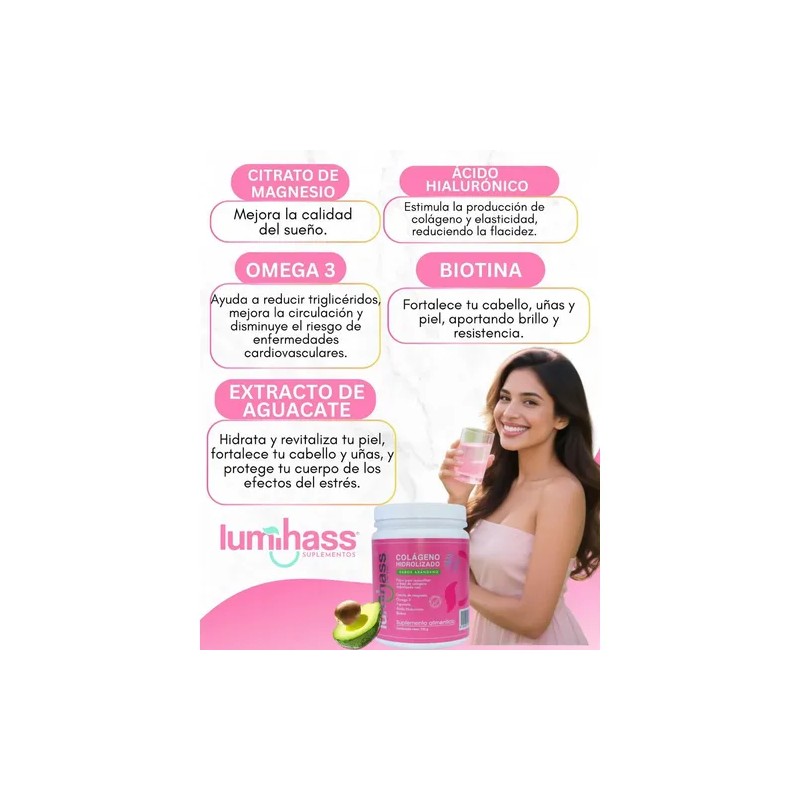 Colágeno Lumihass 2 Botes 725 G Omega 3 Acido Hialuronic