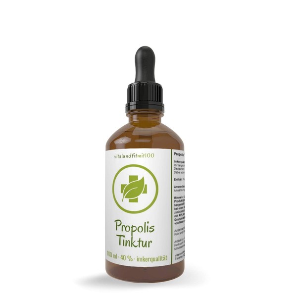 Best Propolis Tincture 100 ml – Real 40% Propolis – Beekeeper quality – Certified as Best Propolis with the grade 1.8 by the German Institute for Product Quality, 100% Natural – without auxiliary ingredients and additives - gluten and lactose free.