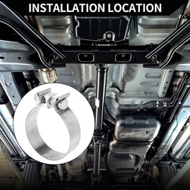Hihaha Exhaust Pipe Clamp/Exhaust Muffler Tube Joint for Car Truck/Durable Stainless Steel 3.35" 30mm / 1 Pc Silver Tone