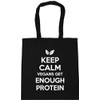 Hippowarehouse Keep calm vegans get enough protein Tote Shopping Gym