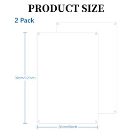 Acuxiaza 2 Pack Blank Metal Signs, 8 x 12 Inch Reflective White Blank Sign for Indoor Outdoor, Rust Free Aluminum, UV Protected, Waterproof, Easy to Mount