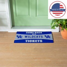 Team Sports America University of Kentucky Wildcats Doormat | Indoor and Outdoor Entryway Rug | 28 x 16 Inches Non Slip Back Welcome Floor Mats | Muddy Dog Paws | Front Door Entrance Home Décor