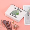 JXGZSO Manatees Cosmetic Bag Veggie Pun Lettuce Be Friends Makeup