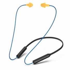 MIPEACE MI04 Work earplug Bluetooth Headphones, Neckband Safety earplug Work earbuds-29db Noise Reduction Hidden Bluetooth Headphones That Look Like Ear Plugs, IPX5 sweatproof, 19+Hour Battery - Color: non-replaceable(blue)