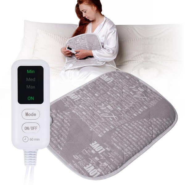 EcoSapiens Grey Electric Heating Pad 40 x 50 cm, 100%