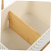 OHPHCALL Space-saving Bamboo Storage Box for Office Desk Bedside Removable